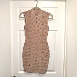 TOPSHOP - Bandage Sexy Bodycon Nude Dress - Size 2